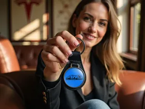 Subaru Keyring Leather High-Quality Design Luxury Edge